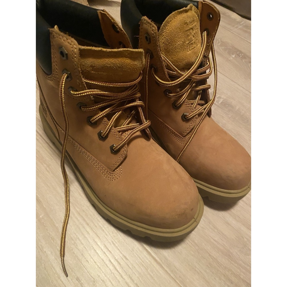 Timberland PRO Composite Toe Work Boots Wheat Leather Men's Size 6 ASTM SR